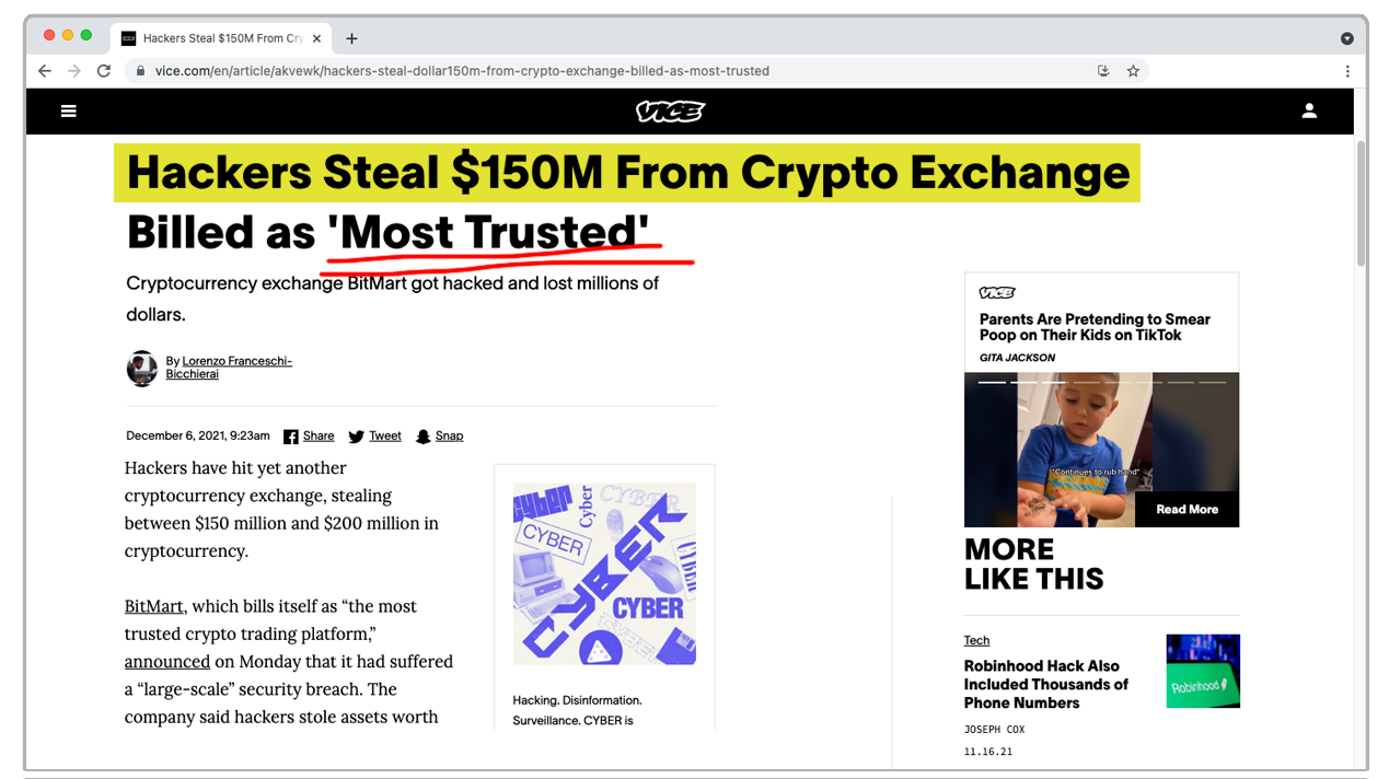 Crypto Investor Course | Hackers steal $150 million from exchanged billed as most secure